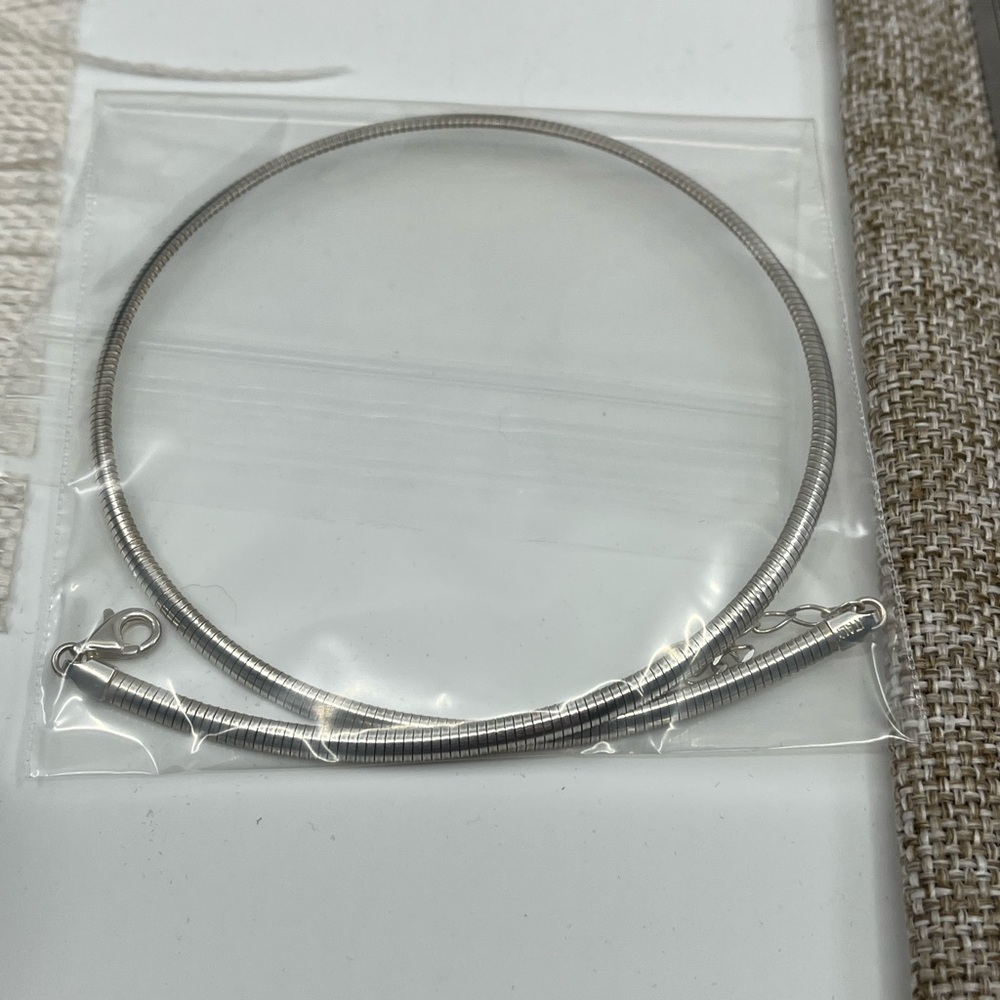 Vintage Milor Italy 925 Sterling Silver Omega Choker Necklace 16-18” Adjustable - Picture 14 of 17